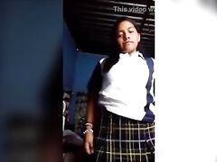 Tamil school girl undressing herself for boyfriend....